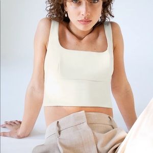 Aritzia Wilfred Leather Shine Bustier